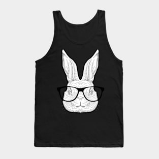 Hopster Bunny Rabbit Nerd Glasses Easter Rabbit Tank Top